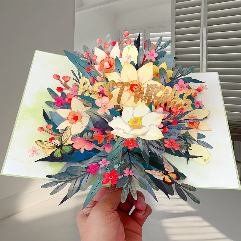 Green Cover Rotating Sunflower Card