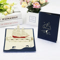 Small Blue Sail Pop-Up Card