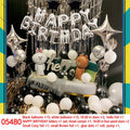 Black White Tinsel Rabbit Bear Balloon Set