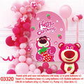 Pink Bear Bubble Tassel Balloon Set