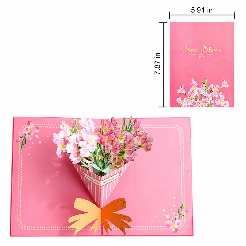 Gold Foil Gladiolus Bouquet Pop-Up Card