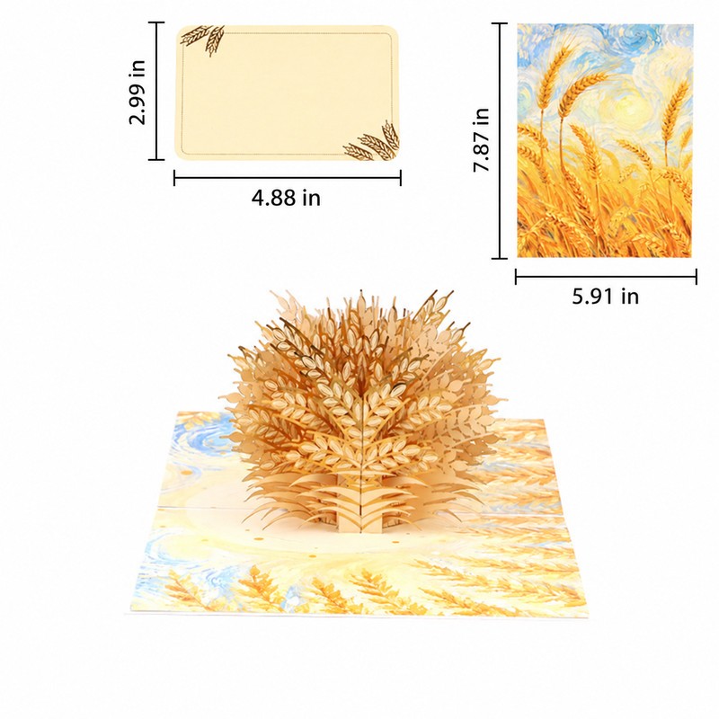 Wheat Ears Of Peace Pop-Up Card