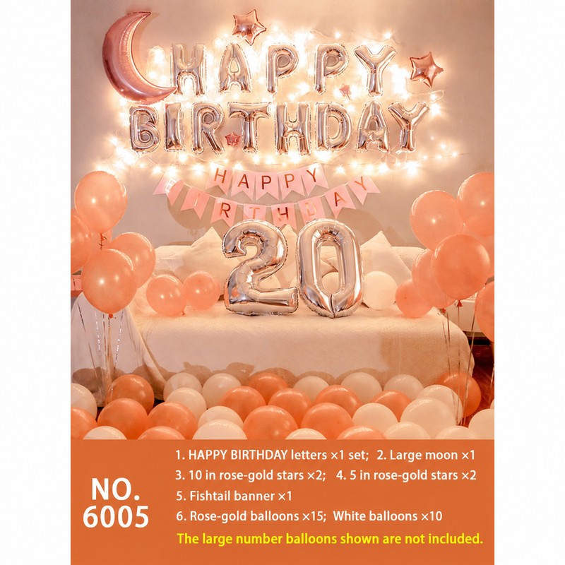 Rose Gold Moon Fishtail Banner Balloon Set