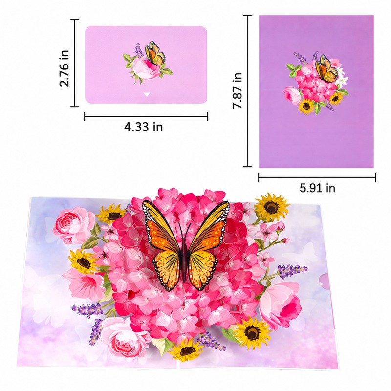 Carnation Butterfly Pop-Up Card