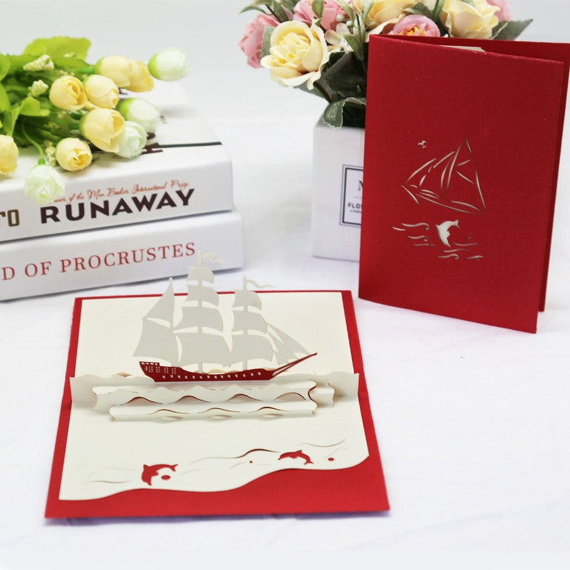 Small Red Sail Pop-Up Card
