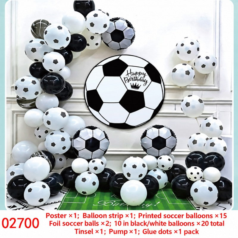 Soccer Ball Black White Balloon Set
