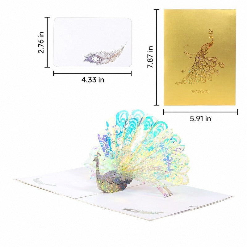 Dreamy Peacock Pop-Up Card