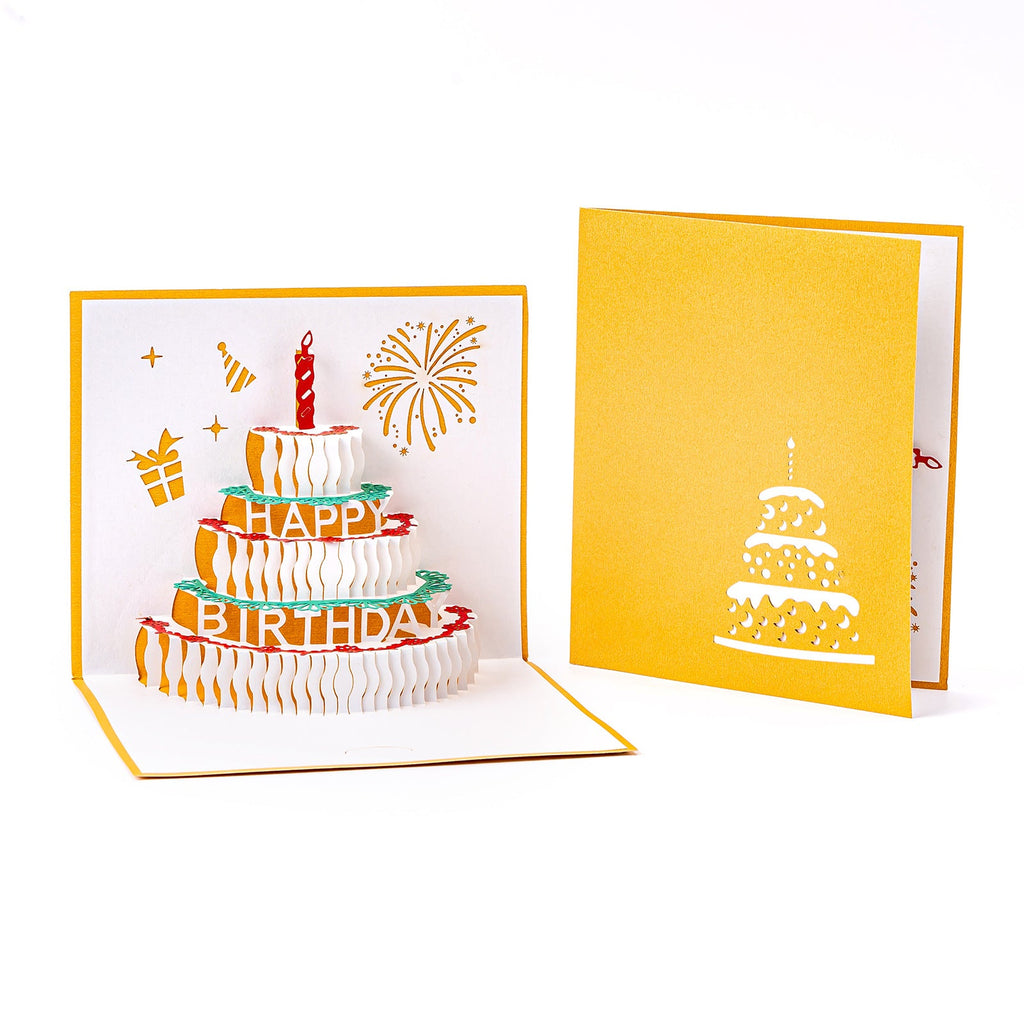 Birthday Cake Pop-Up Card — Golden Cover