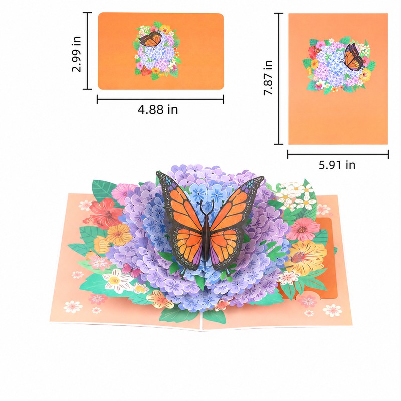 Hydrangea Butterfly Pop-Up Card
