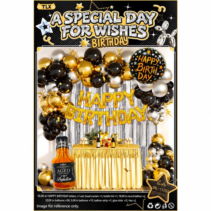 Tinsel Curtain Bottle Letter Balloon Set