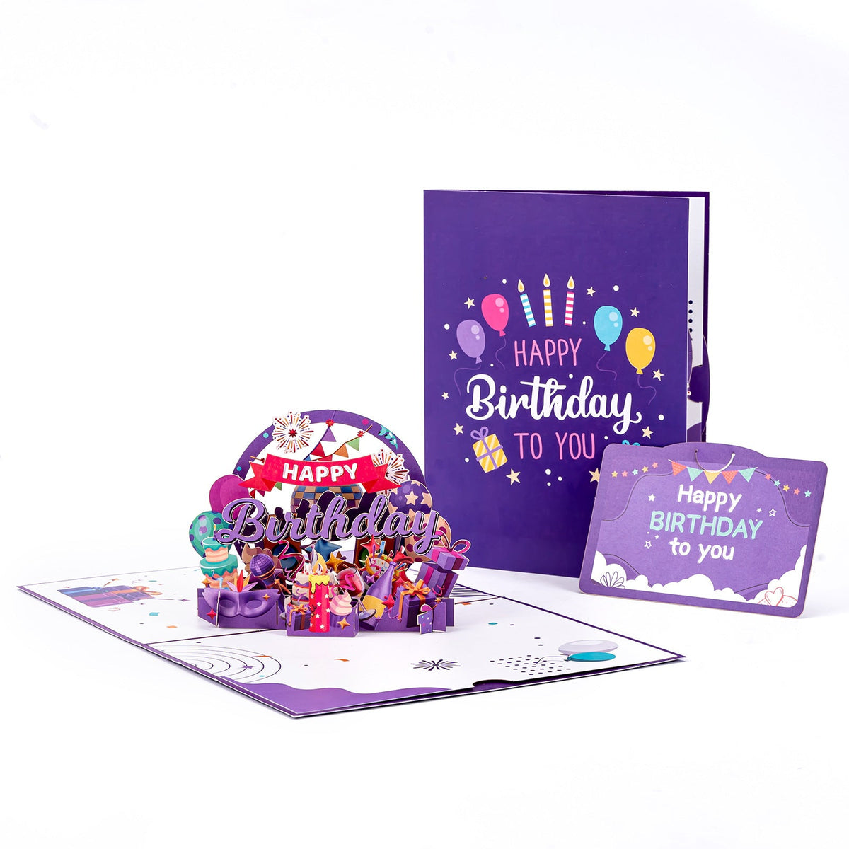 Purple Birthday Party Pop-Up Card