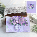 Purple Hydrangea Rose Vase Pop-Up Card