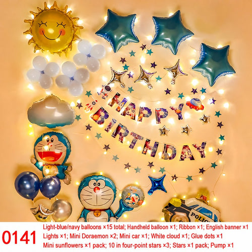 Light Blue Navy Cloud Car Balloon Set