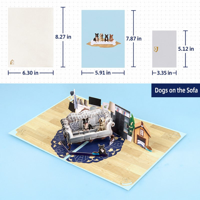 Dog on a Sofa Pop-Up Card