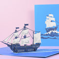 Large Blue Sailboat Pop-Up Card