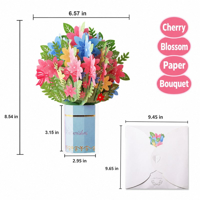 Cherry Blossom Bouquet Pop-Up Card