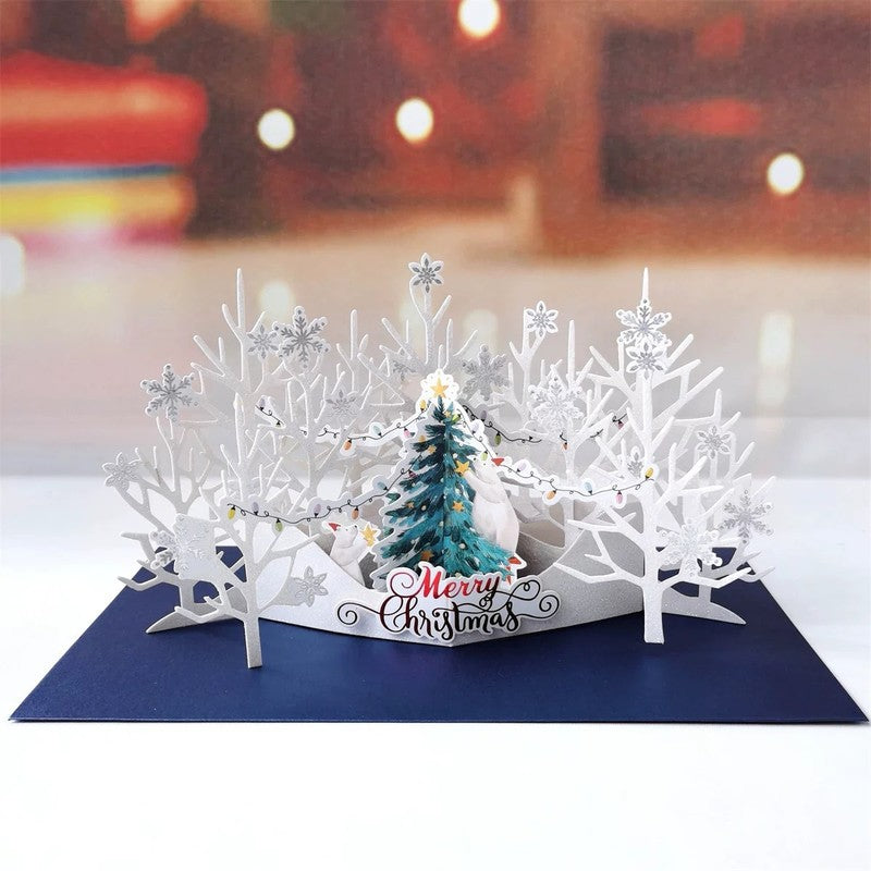 Christmas Tree & Polar Bear Pop-Up Card