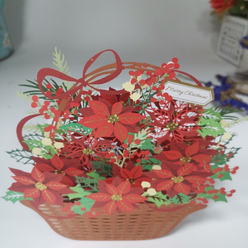 Poinsettia Christmas Basket