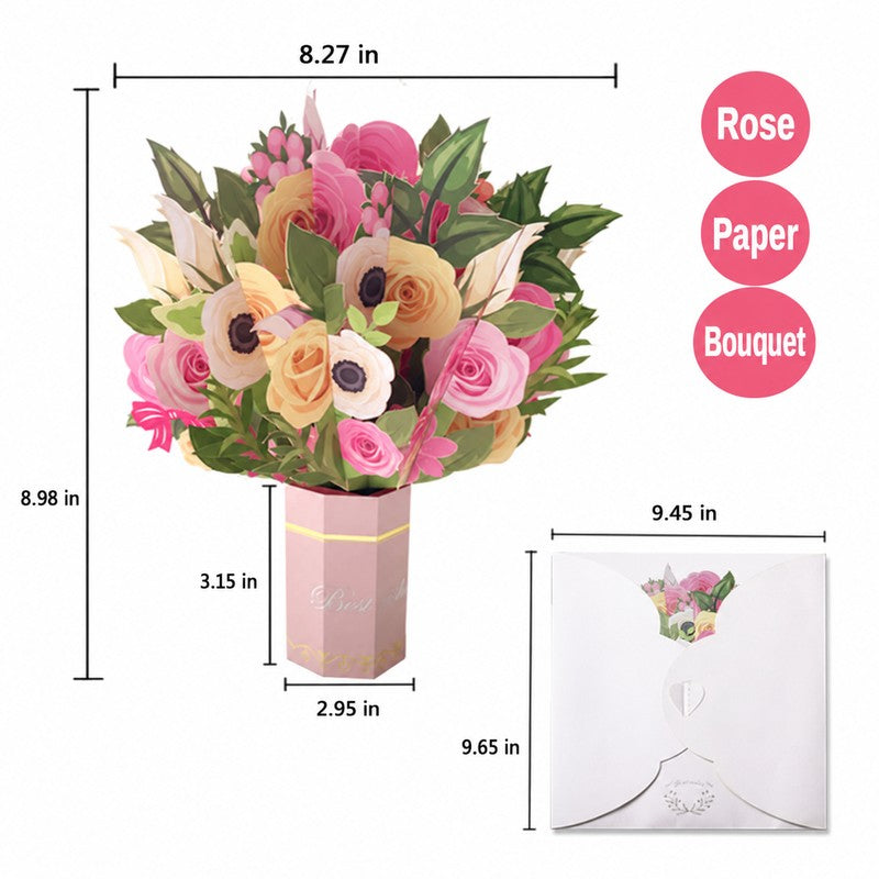 Rose Bouquet Pop-Up Card