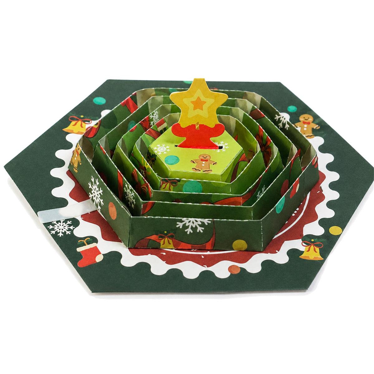 Christmas Star Layered Pop-Up Card — paper design detail