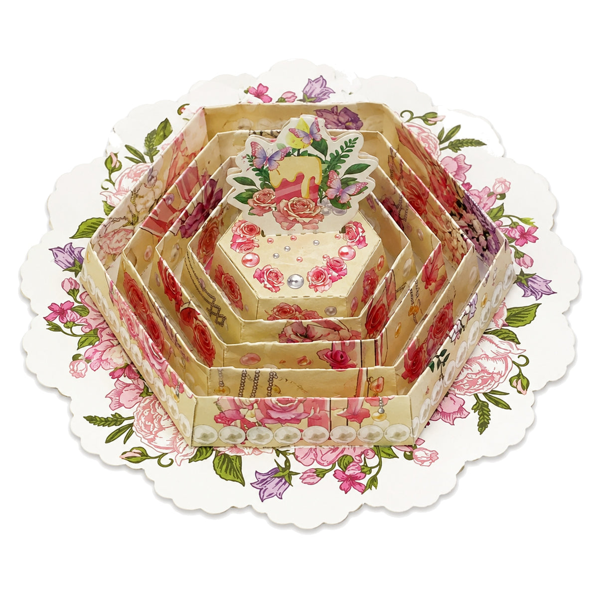 Floral Candle Layered Pop-Up Birthday Card — alternate product view