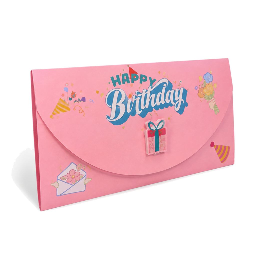 Pink Envelope Pop-Up Birthday Cake Card — alternate product view