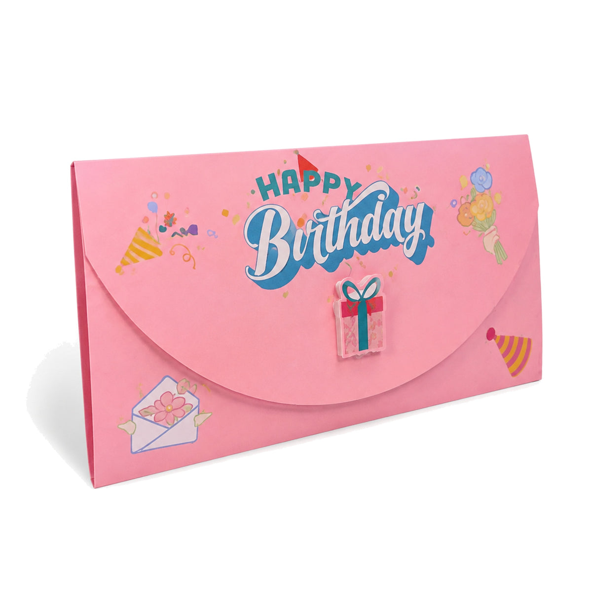 Pink Envelope Pop-Up Birthday Cake Card — alternate product view