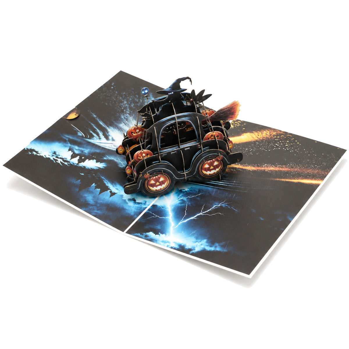 Halloween Pumpkin Car Pop-Up Card — alternate product view
