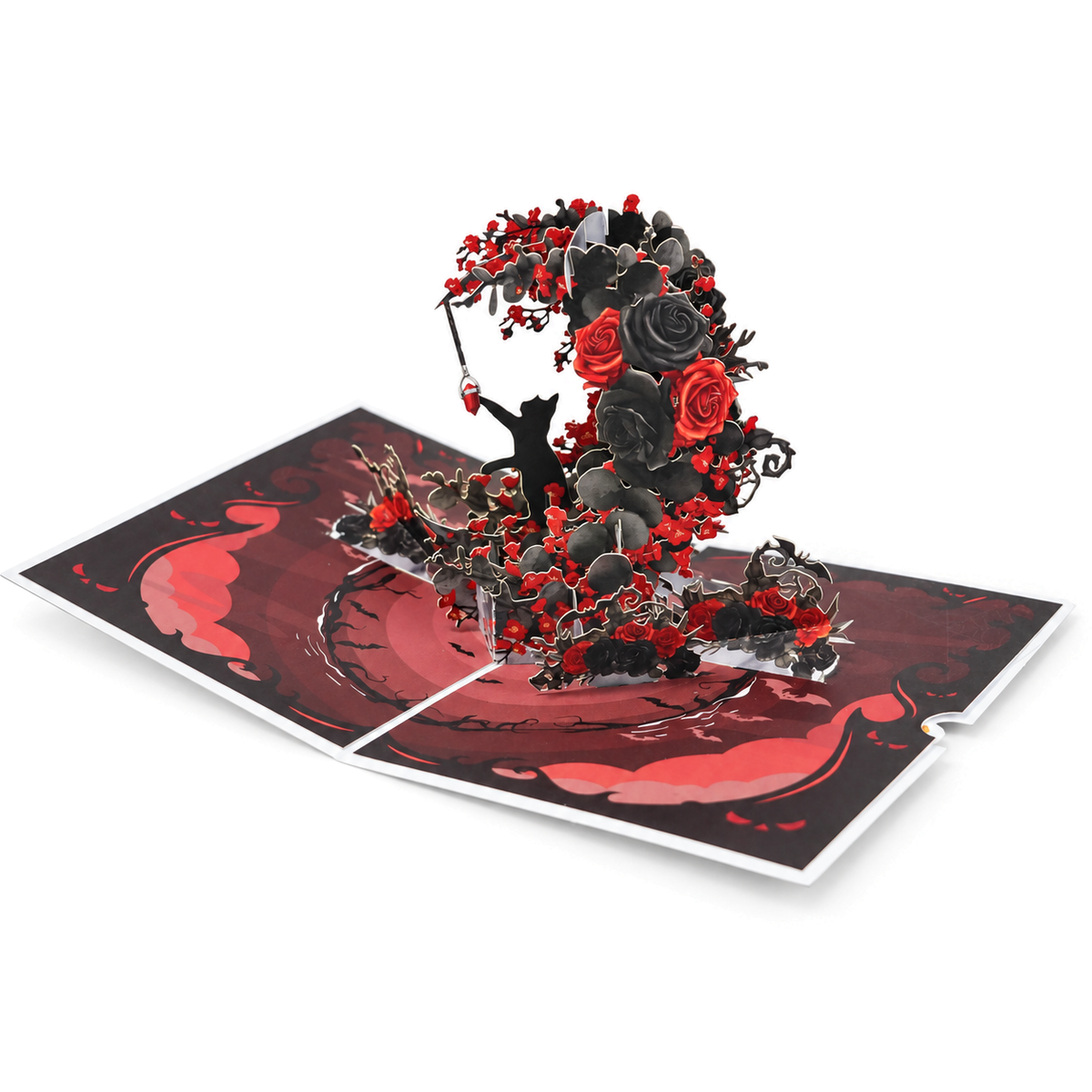 Gothic Rose Bouquet Pop-Up Card — product view 2