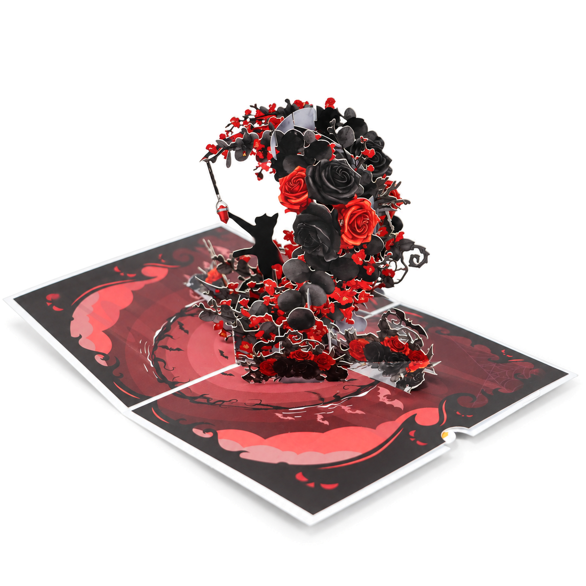 Gothic Rose Bouquet Pop-Up Card — product view 3