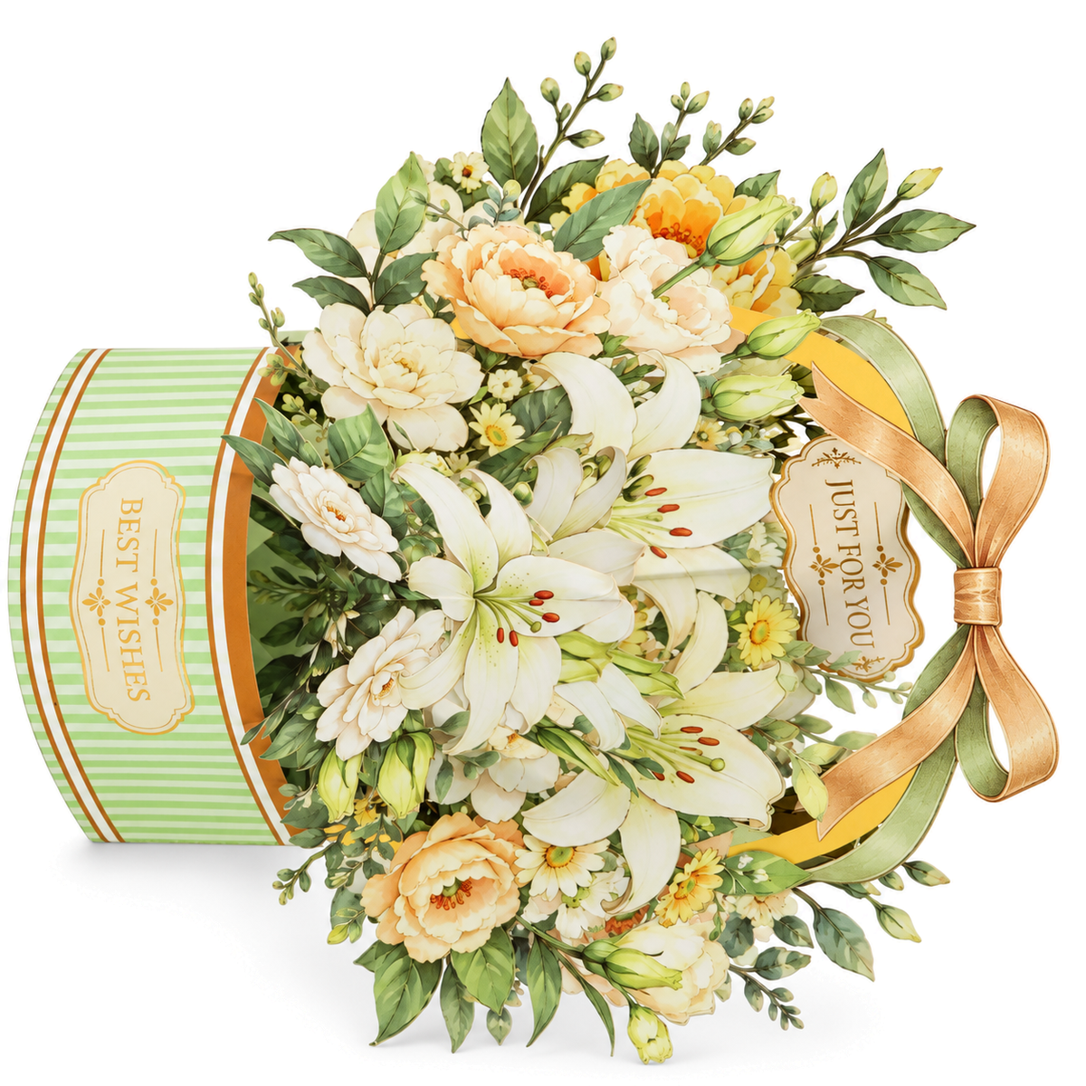 White Rose Gift Box Pop-Up Card — product view 4