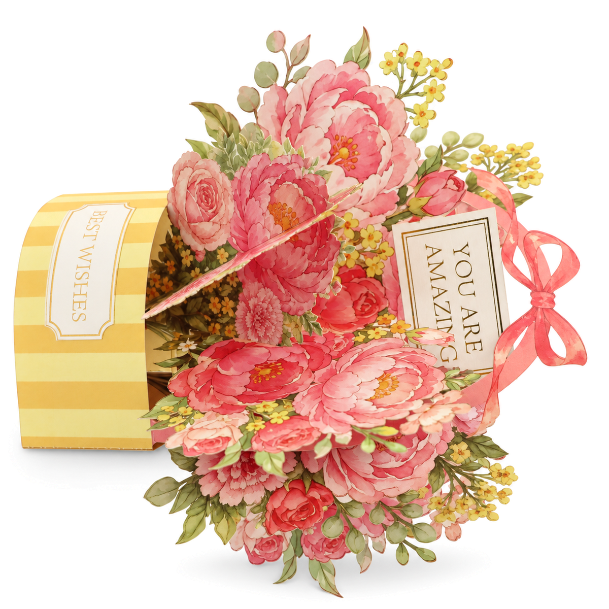 Pink Peony Gift Box Pop-Up Card — product view 3