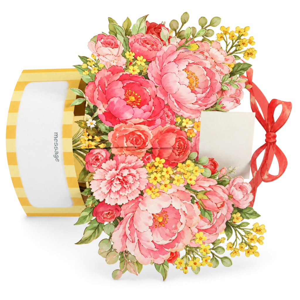 Pink Peony Gift Box Pop-Up Card — product view 4