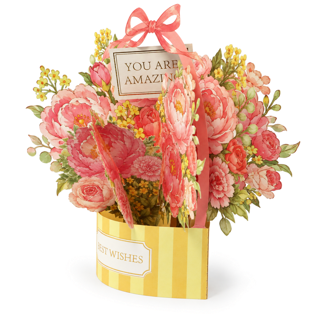 Pink Peony Gift Box Pop-Up Card — product view 6