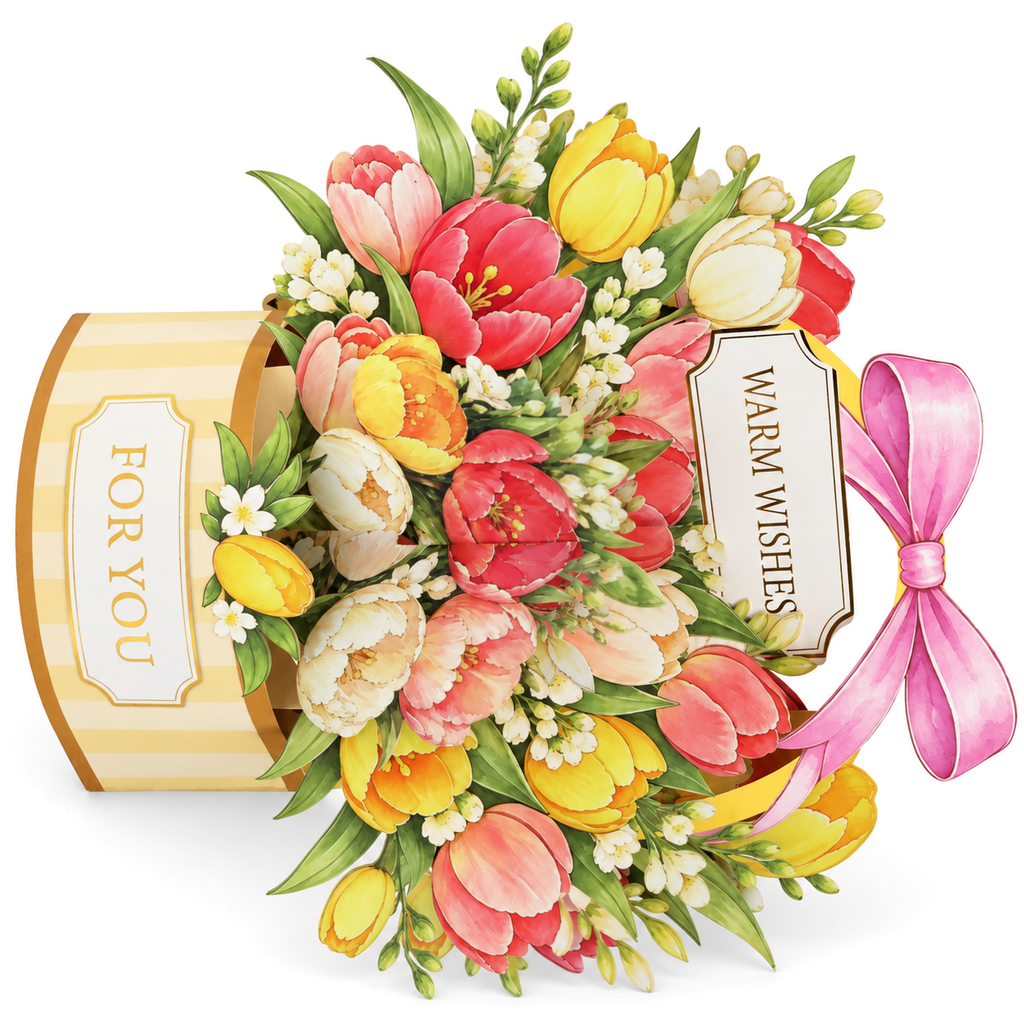 Tulip Gift Box Pop-Up Card — product view 3