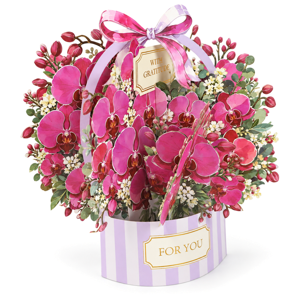 Burgundy Orchid Gift Box Pop-Up Card — product view 2