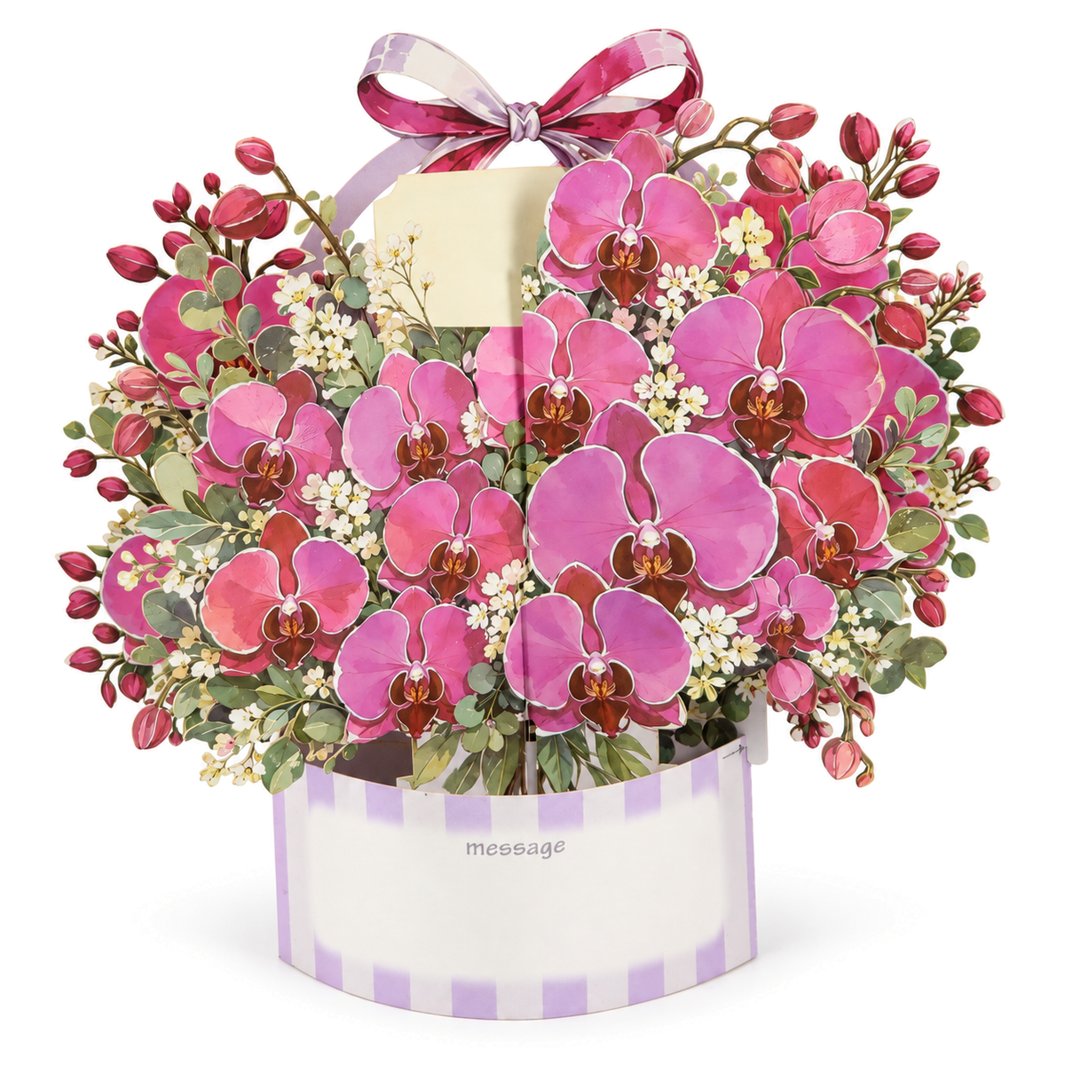 Burgundy Orchid Gift Box Pop-Up Card — product view 4