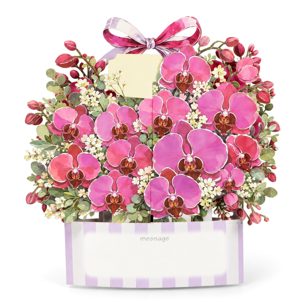 Burgundy Orchid Gift Box Pop-Up Card — product view 5