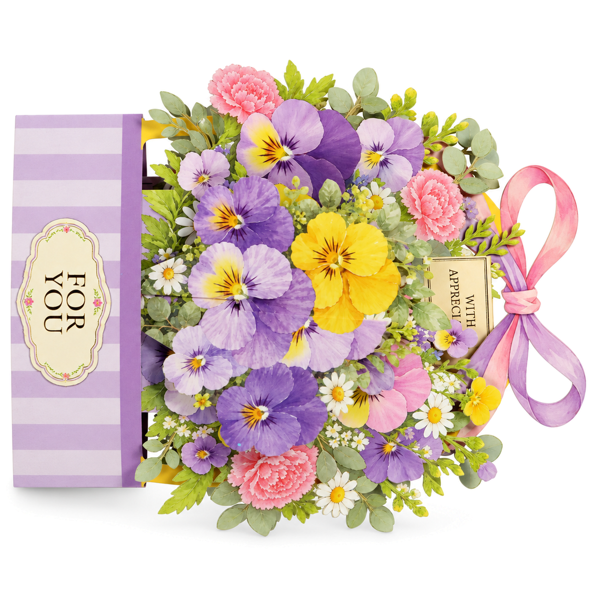 Lavender Garden Gift Box Pop-Up Card — 3D pop-up card product view