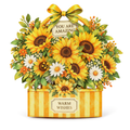 Sunflower Garden Gift Box Pop-Up Card — 3D pop-up card product view