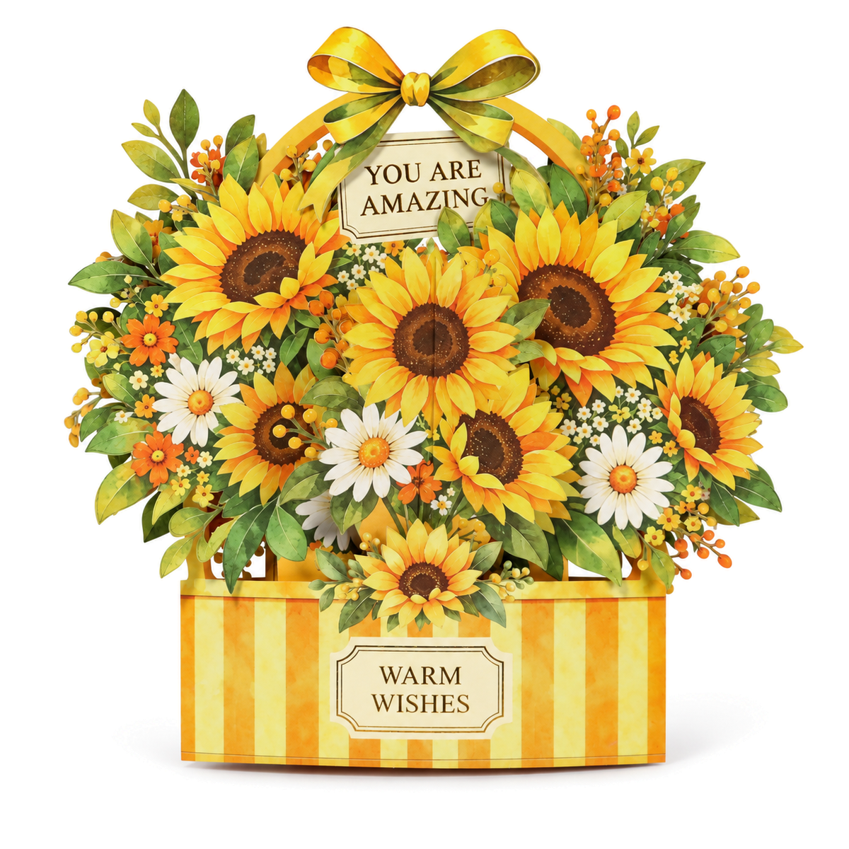 Sunflower Garden Gift Box Pop-Up Card — 3D pop-up card product view