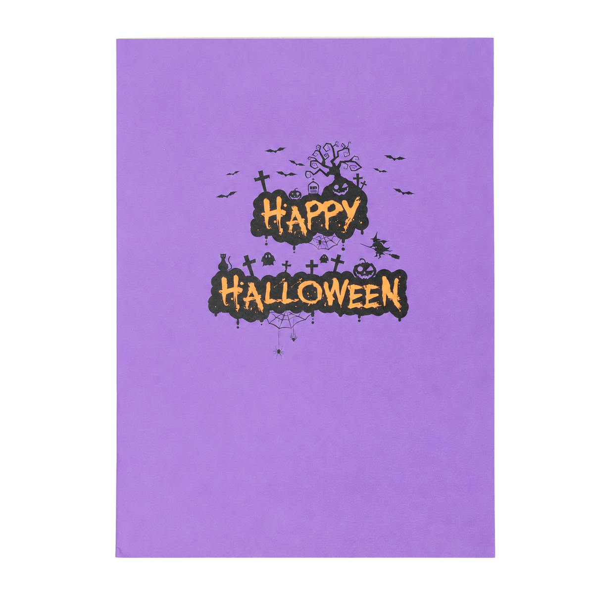 Purple Halloween Pop-Up Card — 3D pop-up card product view