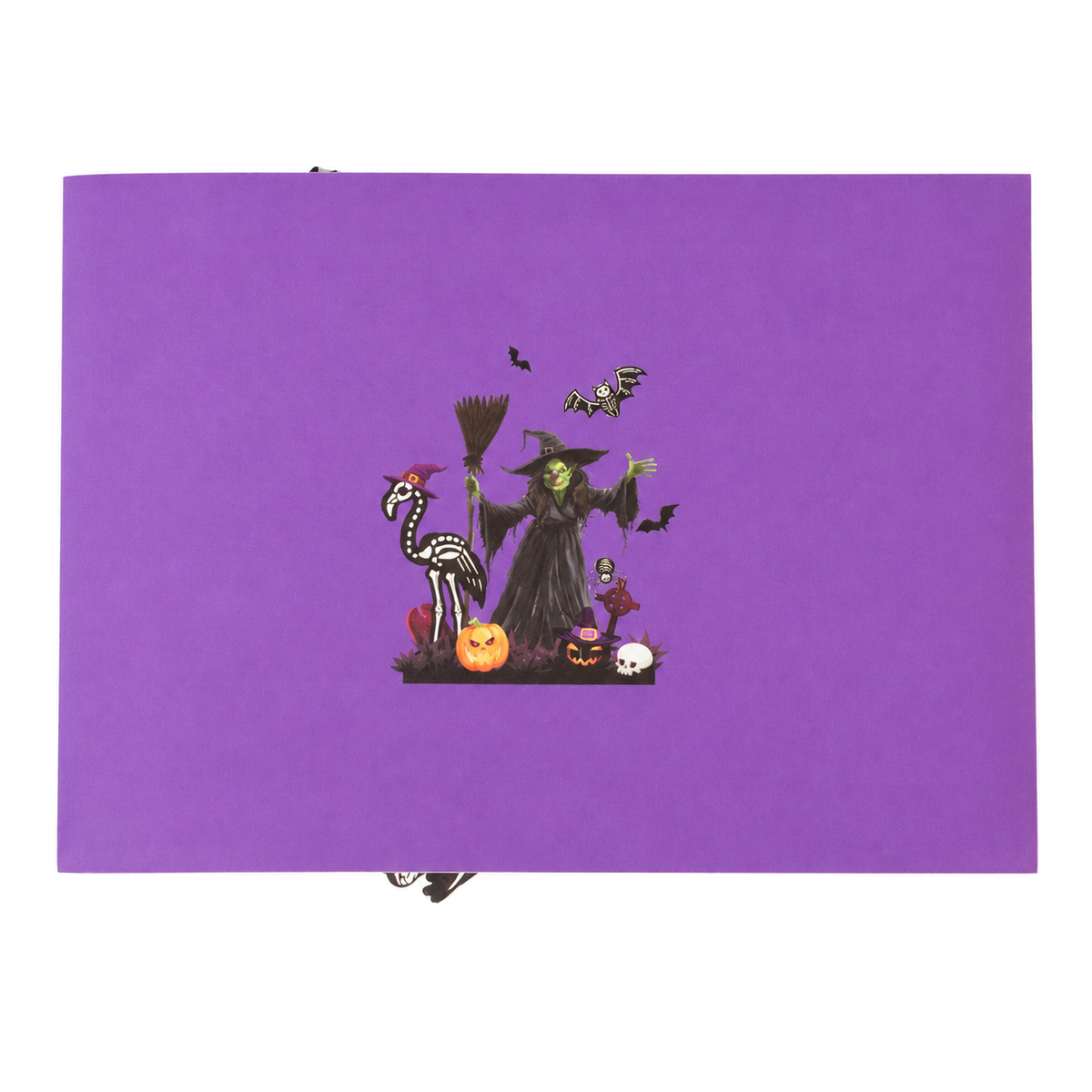Witch and Bats Pop-Up Card — 3D pop-up card product view