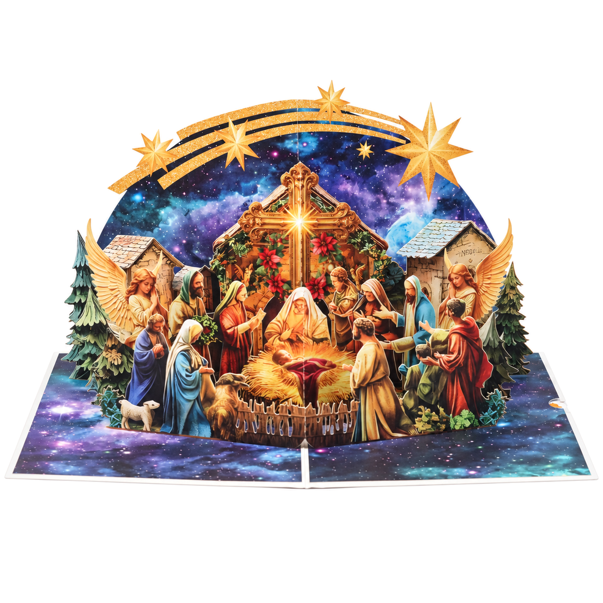 Christmas Nativity Scene Pop-Up Card — 3D pop-up card product view
