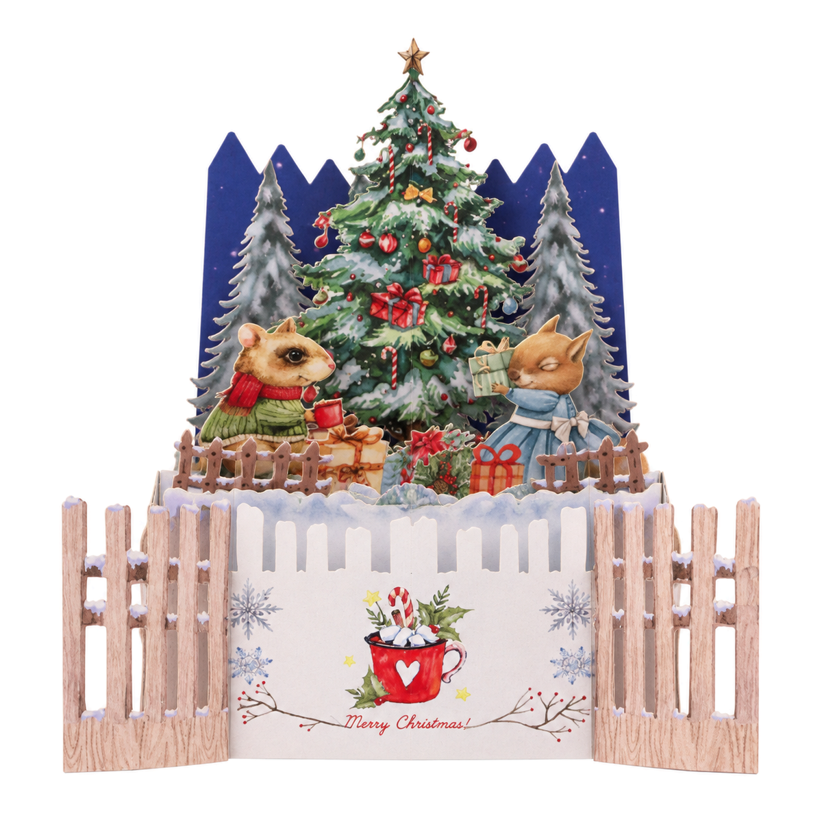 Christmas Fence Scene Pop-Up Card — product view 2