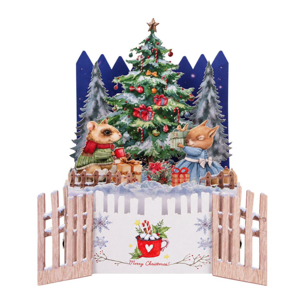Christmas Fence Scene Pop-Up Card — product view 3