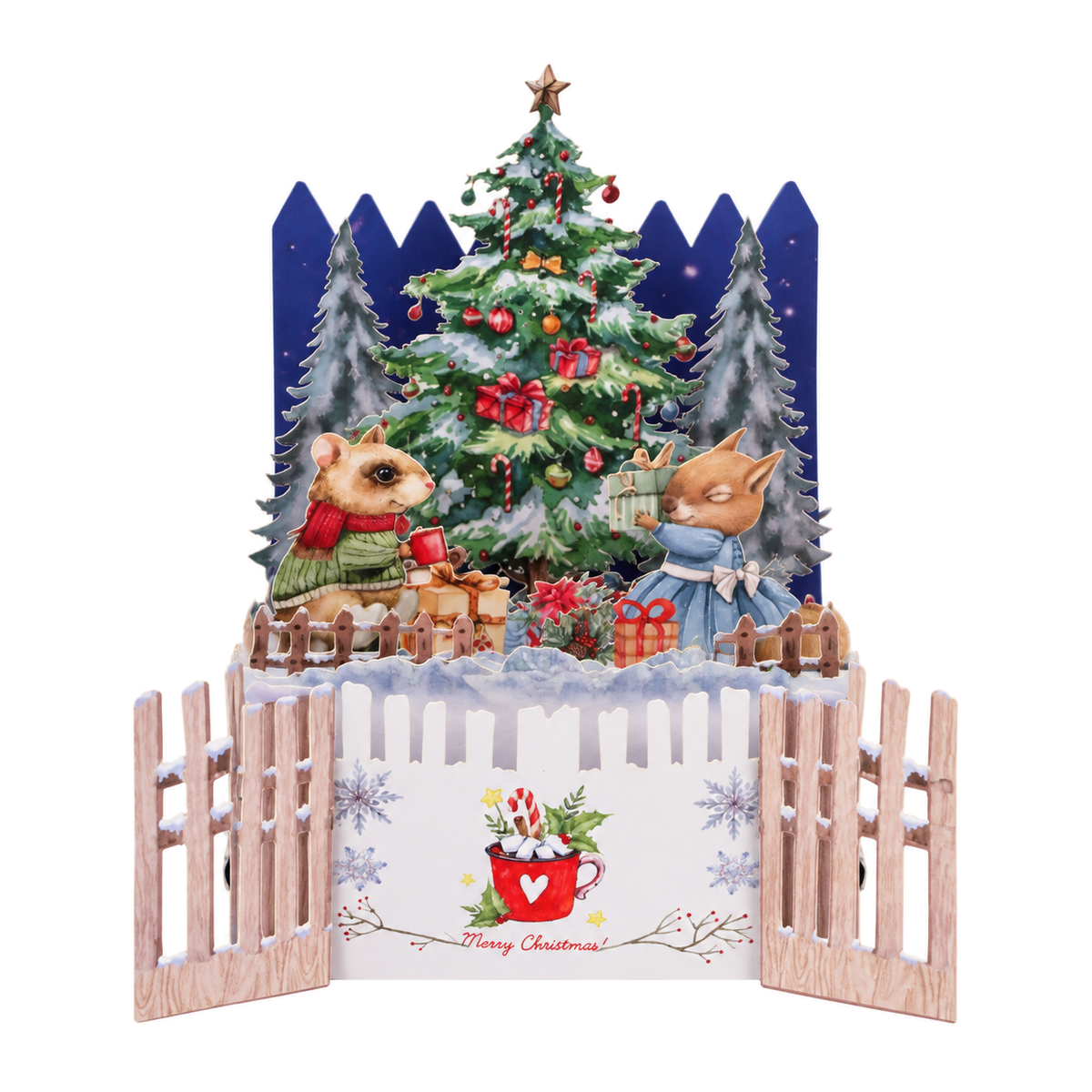 Christmas Fence Scene Pop-Up Card — product view 3