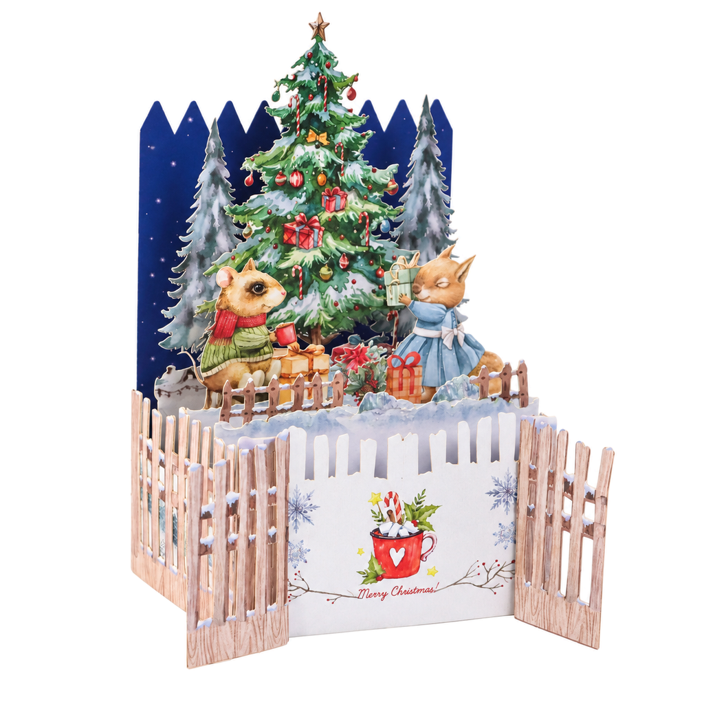 Christmas Fence Scene Pop-Up Card — product view 5
