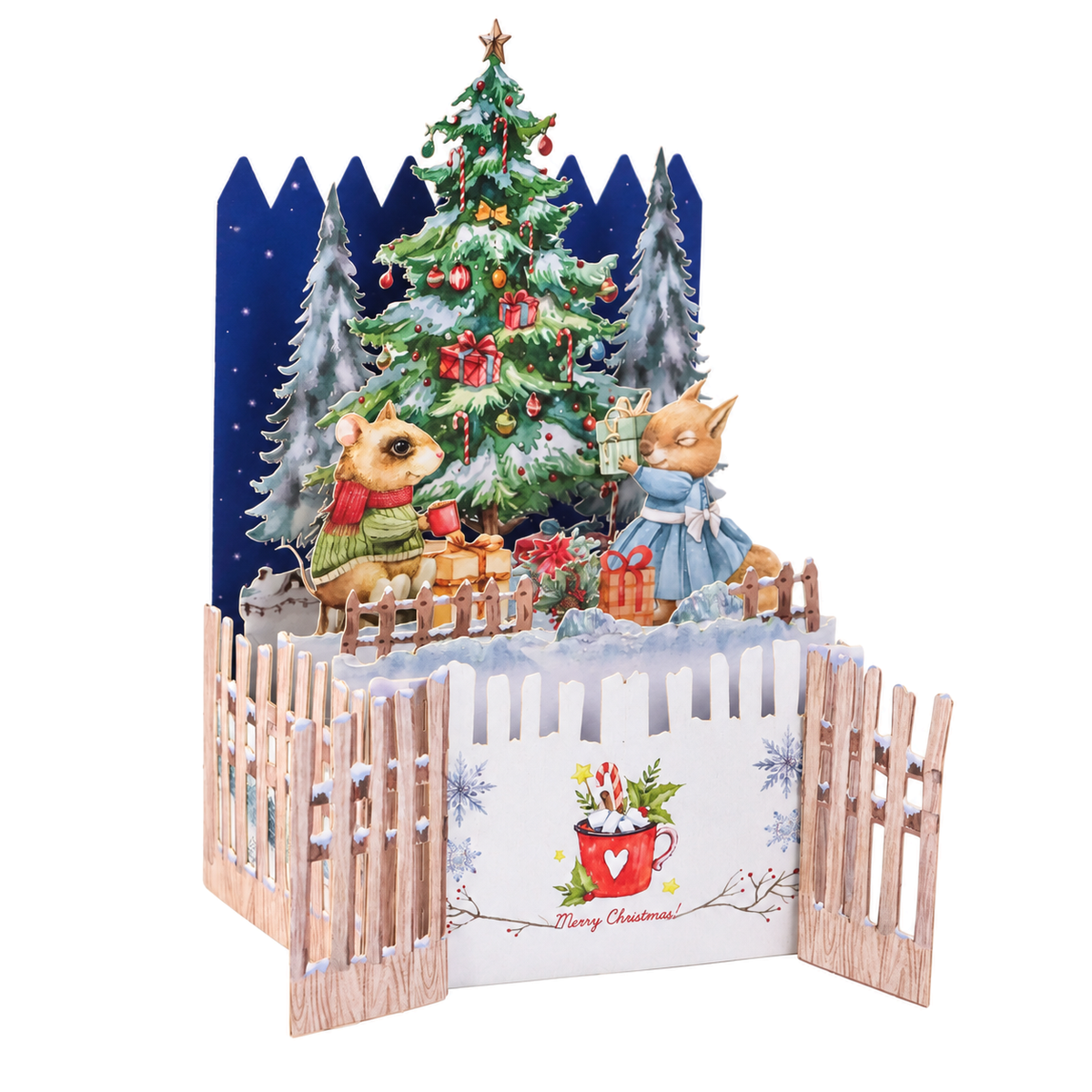 Christmas Fence Scene Pop-Up Card — product view 5