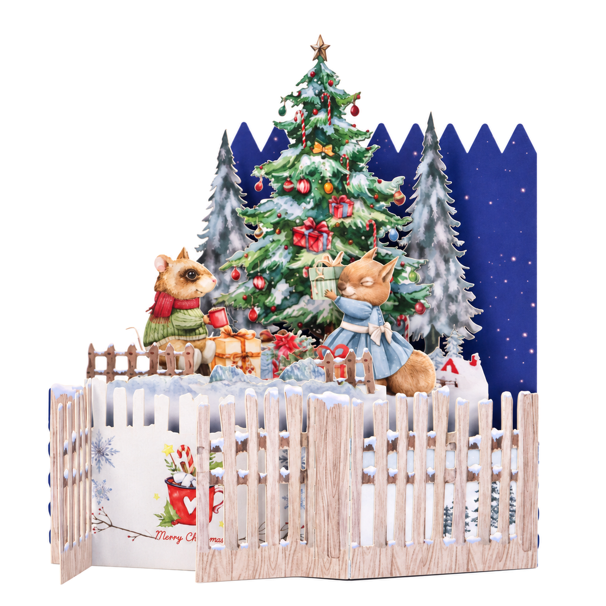 Christmas Fence Scene Pop-Up Card — product view 6